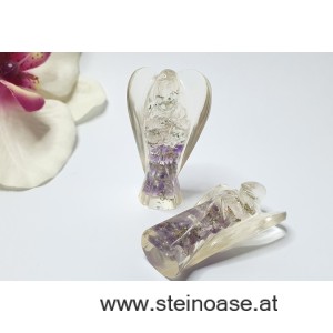 Orgon Edelstein Engel Amethyst & Bergkristall, 50mm